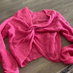 Pink twist back sweater